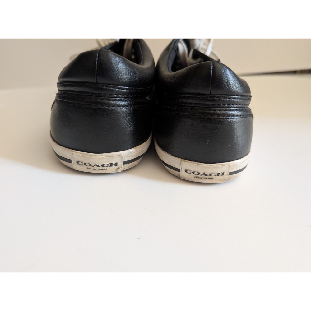 Coach Francesca Black Signature C Sneakers Women's Size 9B A5012 Canvas Leather - Picture 7 of 11